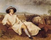 TISCHBEIN, Johann Heinrich Wilhelm Goethe in the Roman Campagna oil painting